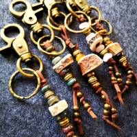 Schlüsselanhänger, Taschenhänger, Horn und Stein Bild 5