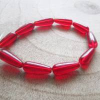 10x plattierte Lampwork Perlen in Tropfen Form Rot 18,5 x 7,6 mm Bild 3
