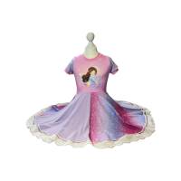 Festliches Kleid - Sommerkleid Größe 134 - Drehkleid Einschulungskleid Jerseykleid Festkleid Partykleid mit Einhorn und Bild 4