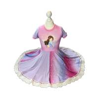 Festliches Kleid - Sommerkleid Größe 134 - Drehkleid Einschulungskleid Jerseykleid Festkleid Partykleid mit Einhorn und Bild 7