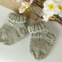 Warme Frühchensocken / Babysöckchen aus 8-fädiger Qualitäts - Sockenwolle.80/20 Socken ca. 8,5cm Fußlänge ungedehnt Bild 6