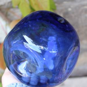 Pop Art Vase mit Einstichen Karl Friedrich kobaltblaues Glas mundgeblasen 70er Jahre Vintage Bild 8