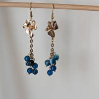 Ohrringe Heidelbeere mit Achatperlen und Aufhängern aus vergoldetem Messing Bild 2