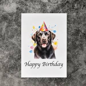 Labrador Geschenk Geburtstagskarte - Handgefertigt und Einzigartig - Happy Birthday für Hunde-Liebhaber - Hundekarte Bild 1