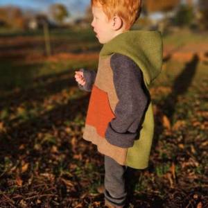 Visuell Design - Patchwork Kunterbunt Sweater Walk Oversize Hoodie - warm - Kinder bis 146 Farbauswahl Bild 1