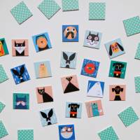 Handmade Memory-Spiel für Erwachsene Hunde Katzen Hasen 20 Paare 40 Karten Bild 2