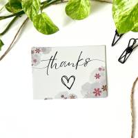 5 - 100 Stück Dankeskarte ROT Paketbeileger A6 schlichte Danksagungskarten Blümchen floral beschriftbar Karten Bild 1