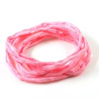 Handgefärbtes Habotai-Seidenband Rosa ø3mm Seidenschnur 100% reine Seide Bild 1