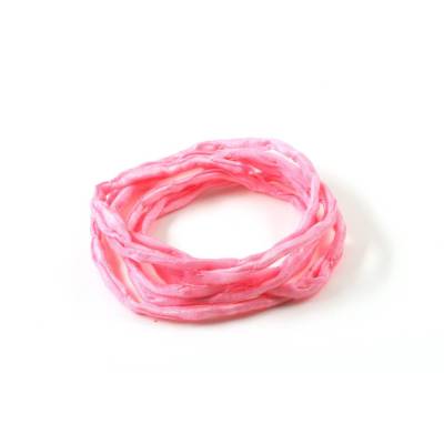 Handgefärbtes Habotai-Seidenband Rosa ø3mm Seidenschnur 100% reine Seide