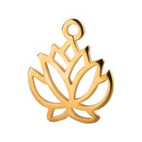 Zamak-Anhänger Lotusblume gold 19mm 24K vergoldet hübscher Kettenanhänger Bild 1