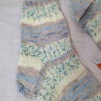 Handgestrickte Socken Gr. 38/39 Wollsocken Damen Kuschelsocken Markenwolle Wollstrümpfe Geschenke zum Muttertag Bild 2