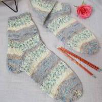 Handgestrickte Socken Gr. 38/39 Wollsocken Damen Kuschelsocken Markenwolle Wollstrümpfe Geschenke zum Muttertag Bild 5