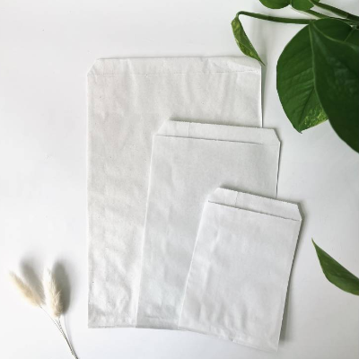 10 Stück Papiertüte weiß verschiedene Größen wählbar schlichte Geschenktüte Zellulose Lebensmitteltüte Beutel