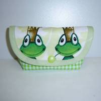 Taschentüchertaschen-Taschentuch-Täschchen, mit Bodenfalte,Taschentücher-Etui, Tasche-Frosch-Frösche, reine Baumwolle Bild 1