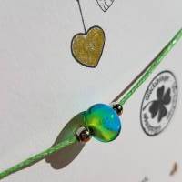 Glücksbringer Armband mit Murano Glasperle, auf hübscher Glückskarte angebracht Bild 1