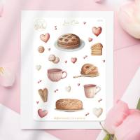 Kuchenzeit Stickerbogen Love Cake, nette Geschenkidee oder für den eigenen Kalender Planer Journal Bild 1