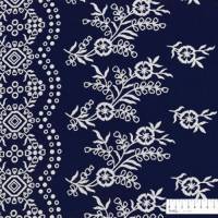 Baumwollgewebe Blaudruck, Blumen und Bordüren, 150 cm breit, Meterware, Preis pro 0,5 lfdm Bild 1