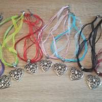 1 Trachten Halsband, Trachtenkette, Organza, Herzanhänger, 11 Farben zur Wahl Bild 2