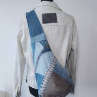 Crossbody Bag Rucksack Handtasche aus Jeans/Leder Bild 1
