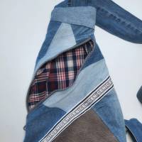 Crossbody Bag Rucksack Handtasche aus Jeans/Leder Bild 4