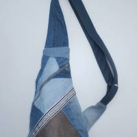 Crossbody Bag Rucksack Handtasche aus Jeans/Leder Bild 6