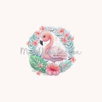 Panel Flamingo Eigendesign Eigenproduktion Jersey French Terry Kunstleder Bild 2