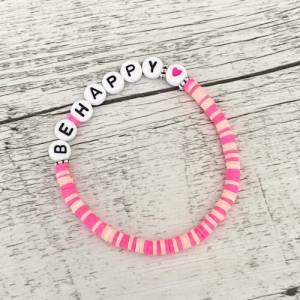 Katsuki Armband Perlen Buchstaben Namensarmband pink rosa hellblau mint Wunderblütenschön Boys Girls Mama Mutter Geburt Bild 1