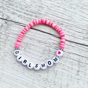 Katsuki Armband Perlen Buchstaben Namensarmband pink rosa hellblau mint Wunderblütenschön Boys Girls Mama Mutter Geburt Bild 8