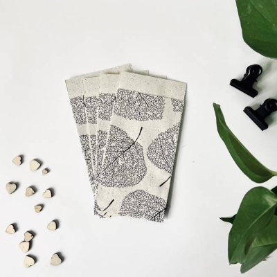 10 Stück Mini-Geschenktüten Graspapier Blattmuster 7x13 cm kleiner Papierbeutel für selbstgemachtes Schmuchk Beutel