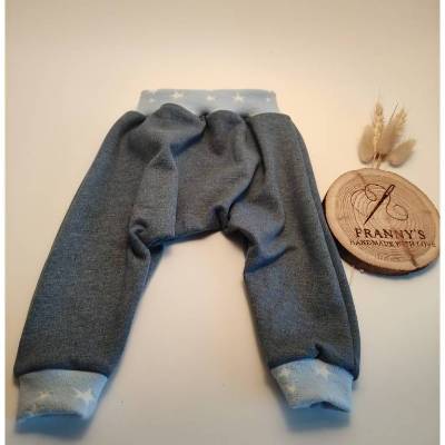 Pumphose aus Sweatshirt blau meliert mit Sternen