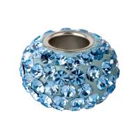 Modulperle mit Strass Light Sapphire ID 4,7mm besetzt mit 84 tschechischen Kristallsteinen funkelndes Schmuckelement Bild 2