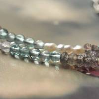 Kette aus blauem Apatit, Labradorit, Mondstein und Perle mit Silber Bild 4