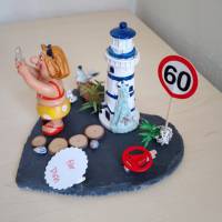 Geldgeschenk 60 - Geburtstag - relaxen - Strand Leuchtturm - Meer - - Rente Freizeit für die Frau Bild 2