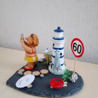 Geldgeschenk 60 - Geburtstag - relaxen - Strand Leuchtturm - Meer - - Rente Freizeit für die Frau Bild 5