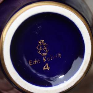kleine Vase Echt Kobalt Volkstedt 1762 Porzellan 50er 60er Jahre GDR DDR Bild 7