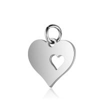 Edelstahl-Anhänger Herz 12mm Silber mit Bindering für Armbänder, Ketten, Schlüsselanhänger Bild 1