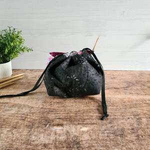Projektbeutel | Project Bag | praktische Bobbeltasche | Wollbeutel | Aufbewahrung Strickzeug | Projekt Bag | Drawstring Bild 7