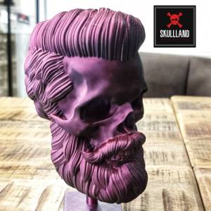 Barber SKULL | TOTENKOPF mit Bart bearded farbwechselnd schwarz/pink Bild 3