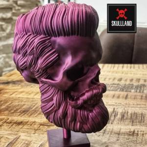 Barber SKULL | TOTENKOPF mit Bart bearded farbwechselnd schwarz/pink Bild 5