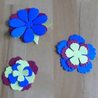 bunt gemischtes Blumen-Set Stanzteile // Blütenmix // Basteln // Scrapbooking // Dekoration // Tischdeko Bild 5