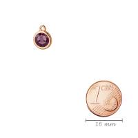 Anhänger rose gold 10mm mit Kristallstein in Iris 7mm 24K rose vergoldet für Armbänder, Ketten, Bild 2
