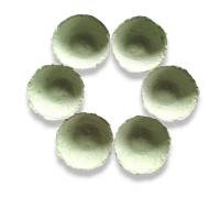 6 kleine Schalen, Nestchen, Nester, Schüsseln Pappmaché, Pappmasche, klein, Osternest, Teelichthalter grün Bild 1