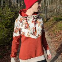 Damen Sweat Hoodie Teilung Fuchs Übergröße Sondergröße 32-52 handmade genäht Sweatshirt Pullover Bild 1