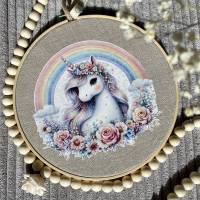 Bügelbild GEBURTSTAG Rainbow Unicorn personalisiert Name & Zahl Bild 5