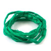 Handgefärbtes Habotai-Seidenband Grasgrün ø3mm Seidenschnur 100% reine Seide Bild 1