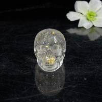 Schädel Bergkristall mit 24 Karat Blattgold in Resin/Epoxid Bild 3
