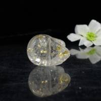 Schädel Bergkristall mit 24 Karat Blattgold in Resin/Epoxid Bild 9