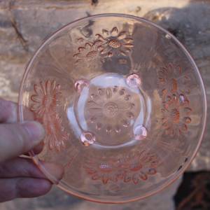 5 tlg. Schüssel Set Rosalinglas rosa Glas Pressglas Art Deco 30er 40er Jahre Bild 6
