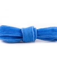 Seidenband Crinkle Crêpe Kornblumenblau 1m 100% Seide handgenäht und handgefärbt Schmuckband Wickelar Bild 1