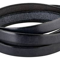 1m Flaches Lederband Anthrazit (schwarzer Rand) 10x2mm hochwertiges Rindleder Made in Spain Bild 1